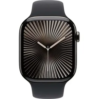 GPS + Cellular 46 mm Titaniumgehäuse schiefer Sportarmband schwarz S/M