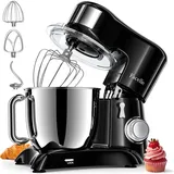 Facelle Küchenmaschine, rührgeräte & mixer, 6,5L Edelstahl-Rührschüsse knetmaschine, 10 Geschwindigkeitsstufen + Pulsfunktion teigmaschine, teigknetmaschine inkl. 3-teiligem Patisserie-Set