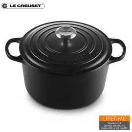 Le Creuset Signature Bräter 24 cm rund schwarz glänzend