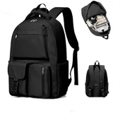 WEPLAN Schulrucksack Mädchen Jungen Rucksack Schule Teenager,Wasserdicht Rucksack School Bag,Schulranzen Laptop Rucksack Damen,Schultasche Travel Backpack Daypacks für Uni Schule Reise,K1-Schwarz