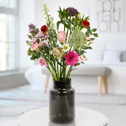 Blumenstrauß Feldstrauß mit Vase, verschiedene Größen