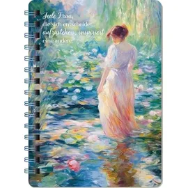 Korsch Verlag Notizblock-Woman: Notizblock A5, Spiralbindung, Silberveredelung, linert/punktkariert 80 Blatt, Stickerbogen - SchreibLiebe