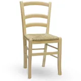 okaffarefatto Stuhl Aus Venezianischem Holz Mit Sitz Aus Gewebtem Moorstroh