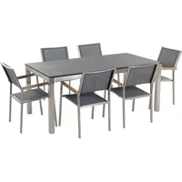 Beliani Grosseto Set 6-tlg. Schwarz/Grau
