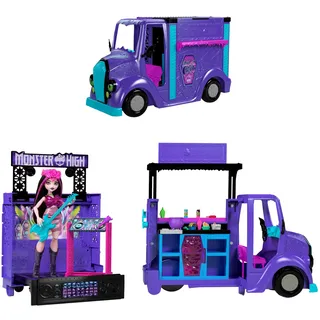 Monster High Puppenzubehör Fangtastic Food-Truck mit ausklappbarer Bühne und 13 Zubehörteilen HXH83