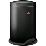 Wesco Tretabfallsammler 116 in der Farbe schwarz, pulverbeschichtetes Stahlblech, Kunststoffeinsatz 13 Liter Volumen, stabiler Fußtritt