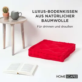 Homescapes Bodenkissen 50 x 50 cm Rot
