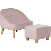 Kindersessel Kindersofa mit Fußhocker Kindercouch ab 3 Jahren Kindermöbel Kinderzimmer Samtoptik Euk