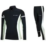 Airtracks Winter Laufset Thermo Laufhose Lang Trainingshose Tight - Thermo Laufshirt Langarm Sweatshirt Langarmshirt - schwarz - L - Damen - L