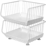bremermann Aufbewahrungskorb 42 x 43,5 x 36 cm 2-tlg. weiß