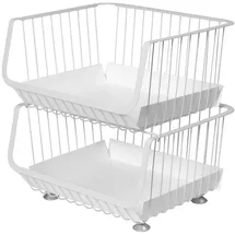 bremermann Aufbewahrungskorb 42 x 43,5 x 36 cm 2-tlg. weiß