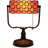 Uziqueif Tischlampe Grün, Tiffany Tischlampe, Schreibtischlampe Retro, Lampenschirm Aus Glas, Bürotischlampe, Nachttischlampe Für Schlafzimme,C