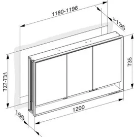 Keuco Royal Lumos Wandeinbau 120 cm silber eloxiert offenes Fach smarthome fähig