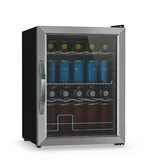 Klarstein Getränkekühlschrank Groß – 60l Glastürkühlschrank Mit Led, 0–13°c, 3 Metallablagen, Doppelverglasung, Drehschalter, Kühlschrank Für Flaschen
