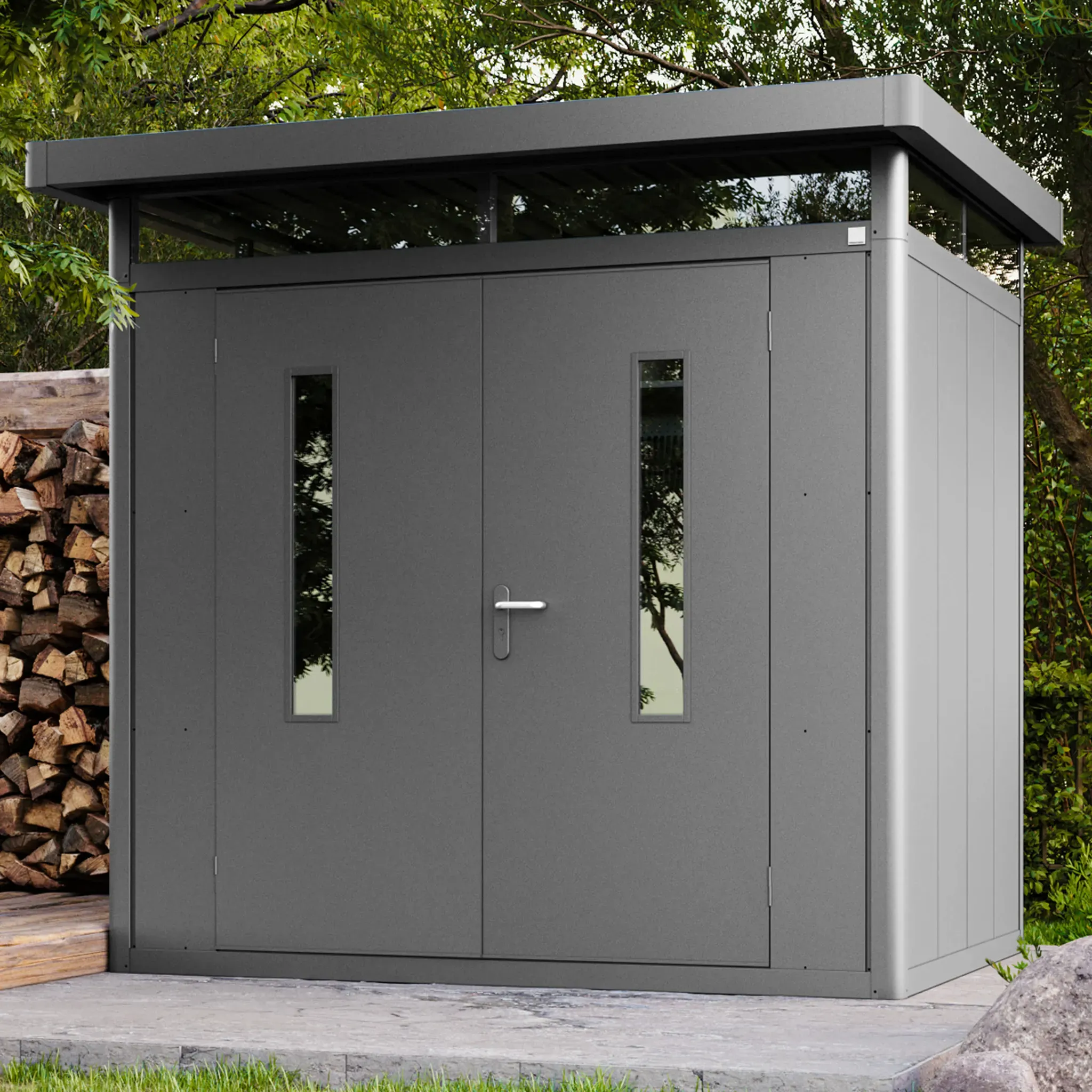 PRIMEYARD  Casetta da giardino 228x180 cm, antracite - (GFPV00903)