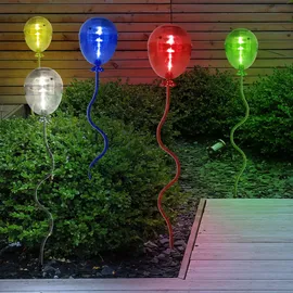 Harms Import LED Gartendeko LED Solar Lampen, Luftballons bunt, Led, Dxh 8,5 x 60 cm, 5er Set