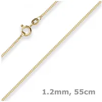 Schmuck Krone Goldkette 1,2mm Panzerkette aus 333 Gelbgold 55cm, Gold 333 goldfarben