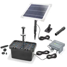esotec Solar Teichfilterset Profi 6/230 LED, Teichfilter Komplettset, Pumpe, LiFePo4 Akku, Solarmodul, Teichpumpe, mehrstufige Gartenteich Filterung, 100950