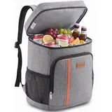 Lifewit 30L 36 Dosen Kühlrucksack, Auslaufsichere Kühltasche Rucksack, wasserdichte Isolierte Lunchtasche für Männer, Frauen, Arbeit, Picknicks, Strand, Camping, Reisen, Grau