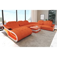Sofa Dreams Wohnlandschaft Sofa Elegante M XXL Form Stoffsofa Polster Stoff Couch, wahlweise mit Bettfunktion orange