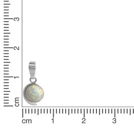 VIVANCE Kettenanhänger Opal weiß 925