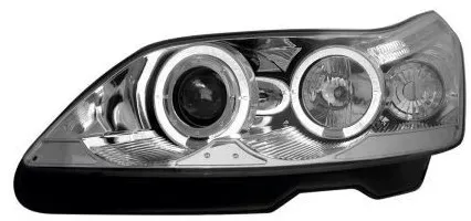 Kristall-Scheinwerfer ANGEL EYES für CITROËN C4 (ab 2004) elektrisch verstellbar - Chrom