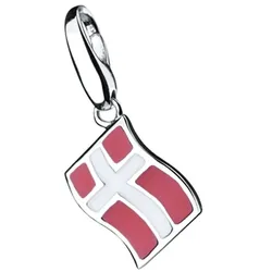 Giorgio Martello Milano Charm Flagge Dänemark, Silber 925 Charms & Kettenanhänger   Grün Damen 
