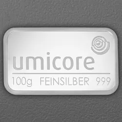 Silberbarren 100g UMICORE geprägt