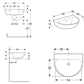 Geberit Renova Waschtisch 60 x 48 cm (500659011)