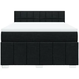 vidaXL Boxspringbett mit Matratze Schwarz 140x200 cm Stoff