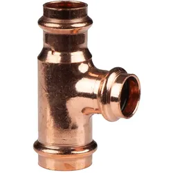 Kupfer Pressfitting T-Stück reduziert 28 x 22 x 22 mm V+M-Kontur DVGW