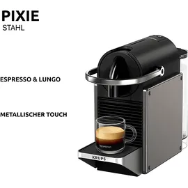 Krups Nespresso Pixie Redesign Kapselmaschine Titan/Schwarz