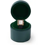 Papten PU Leder Uhrengehäuse Uhrenbox Organizer für Herren, Reisebox, tragbar, Uhrenbox, runde Uhrenbox, tragbares Uhrenrollen Vitrine (Grüner)