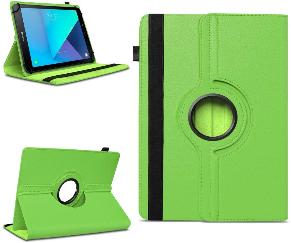 NAmobile Tablet Hülle kompatibel für Samsung Galaxy Tab 4/3 10.1 Tasche Schutzhülle Schutz Cover 360° Drehbar Case Klapphülle, Farben:Grün