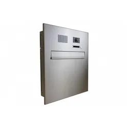 Edelstahl Kamera Durchwurfbriefkasten mit Busch-Jaeger Videostation WLAN 4.3 - A-04