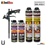 Brandschutzschaum B1 Bauschaum 2x 750ml 2x Reiniger Montageschaum Schaum Pistole