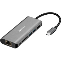 Sandberg USB-C Dock HDMI+LAN+SD+USB,100W