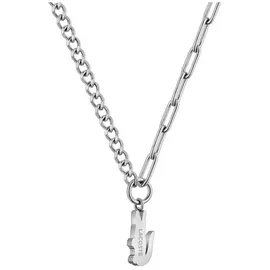 Lacoste Kette mit Anhänger CROCODILE pink/Edelstahl