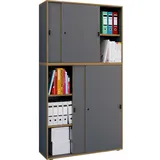 VCM Holz Büroschrank Schiebetüren Salia 5-fach Breite 100 cm