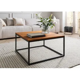 Massivmoebel24 Couchtisch Wildeiche Beige 80 x 43 x 80 cm