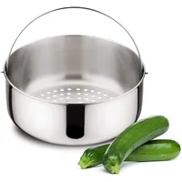 Lagostina Zubehör Edelstahl Dampfkorb Größe 2, für Schnellkochtöpfe 5 l, Edelstahl 18/10, Silber, Ø18 cm