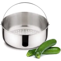 Lagostina Zubehör Edelstahl Dampfkorb Größe 2, für Schnellkochtöpfe 5 l, Edelstahl 18/10, Silber, Ø18 cm