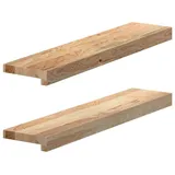 vidaXL Fensterbänke 2 Stk. Unbehandelt 70x15x2 cm Massivholz Eiche