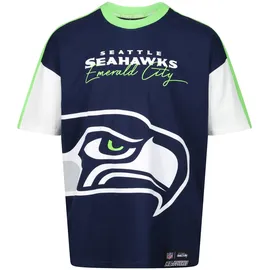 Recovered Seattle Cut and Sew Oversized NFL T-Shirt - L - L