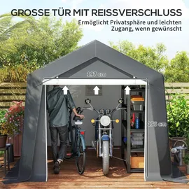 Outsunny Carport Zeltgarage 3x3 m Wasserdicht Garagenzelt mit Rolltür Belüftungsfenster Verlängerte Kanten, UV-beständig Lagerzelt, Unterstand für Auto SUV Gartengeräte, Motorrad