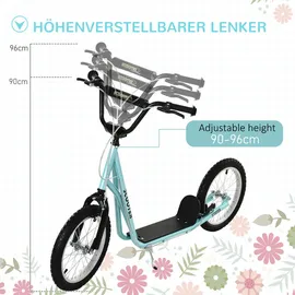 Homcom Kinderscooter mit Handbremse blau