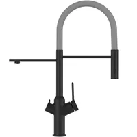 VIZIO 3 Wege Wasserhahn Küchenarmatur Schwarz Matt Grau