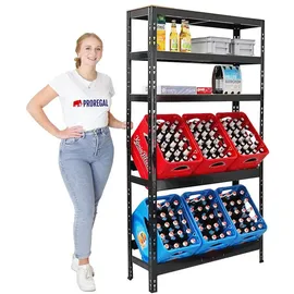 Proregal Getränkekistenregal 180 x 100 x 30 cm Schwarz