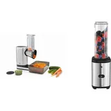 WMF Küchenminis Salat-to-go (150 W, Salatzubereiter, elektrischer Gemüseschneider, 5 Einsätze) & Kult X Mix & Go Mini Smoothie Maker, Standmixer, Blender elektrisch, Shake Mixer 300 Watt
