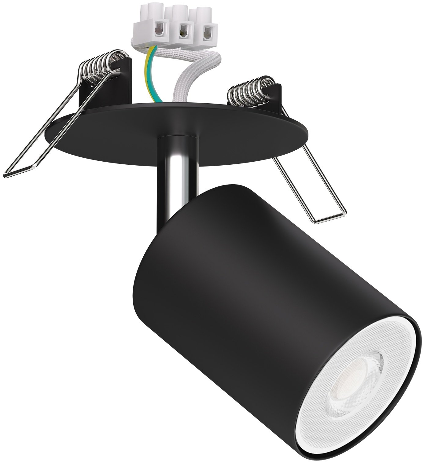 ledscom.de Deckeneinbauleuchte WAIKA, schwarz matt, inkl. GU10 LED Lampe, 468lm, warmweiß